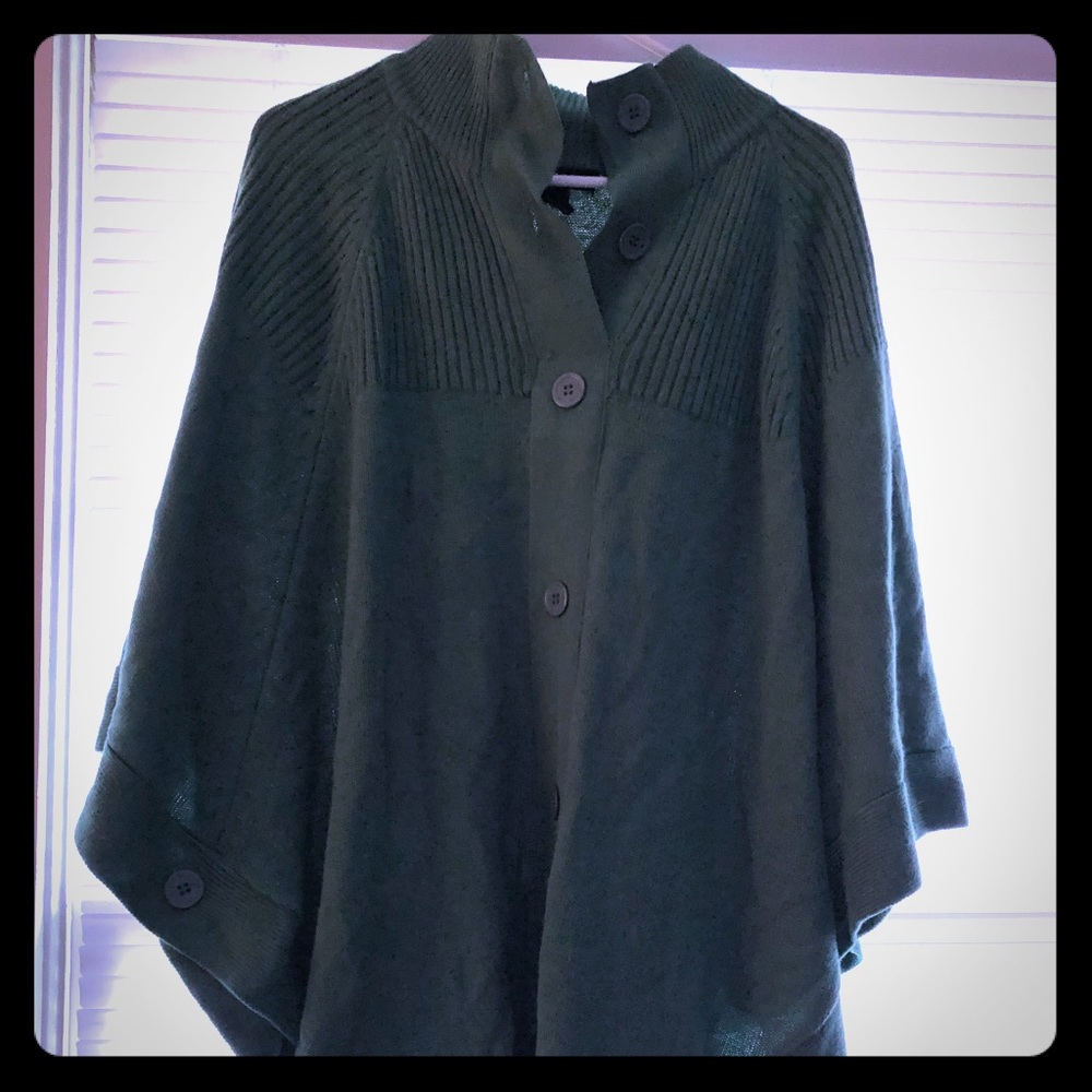 Dark Green Angee Poncho Sweater
